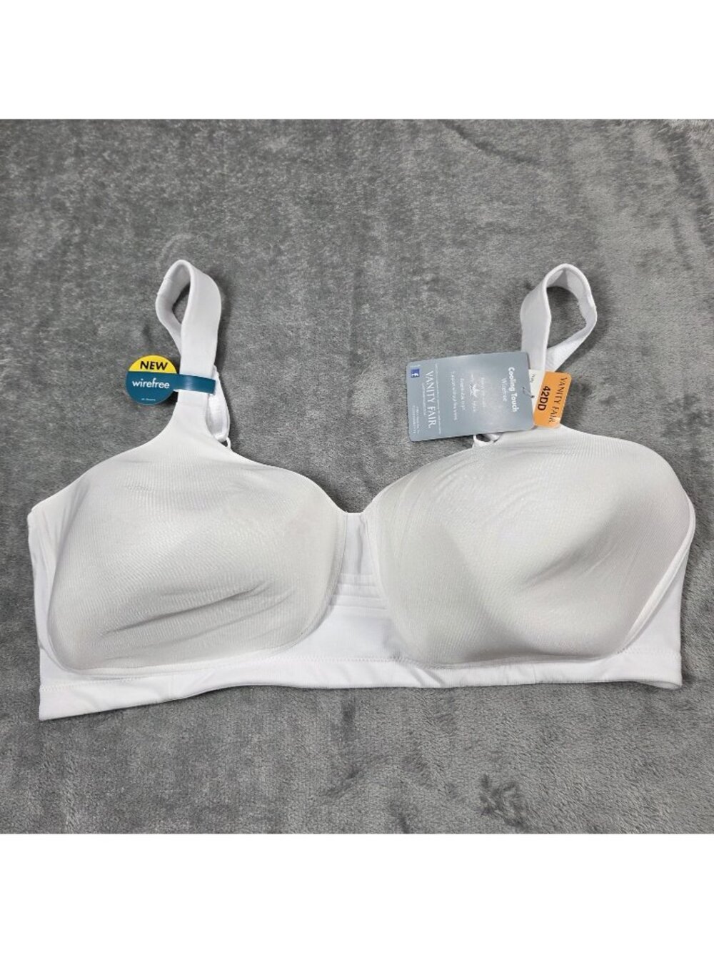 Vanity Fair 42DD Bra White Cooling Touch Full Figure Wirefree 71355 NEW